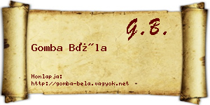 Gomba Béla névjegykártya