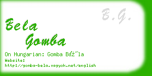 bela gomba business card
